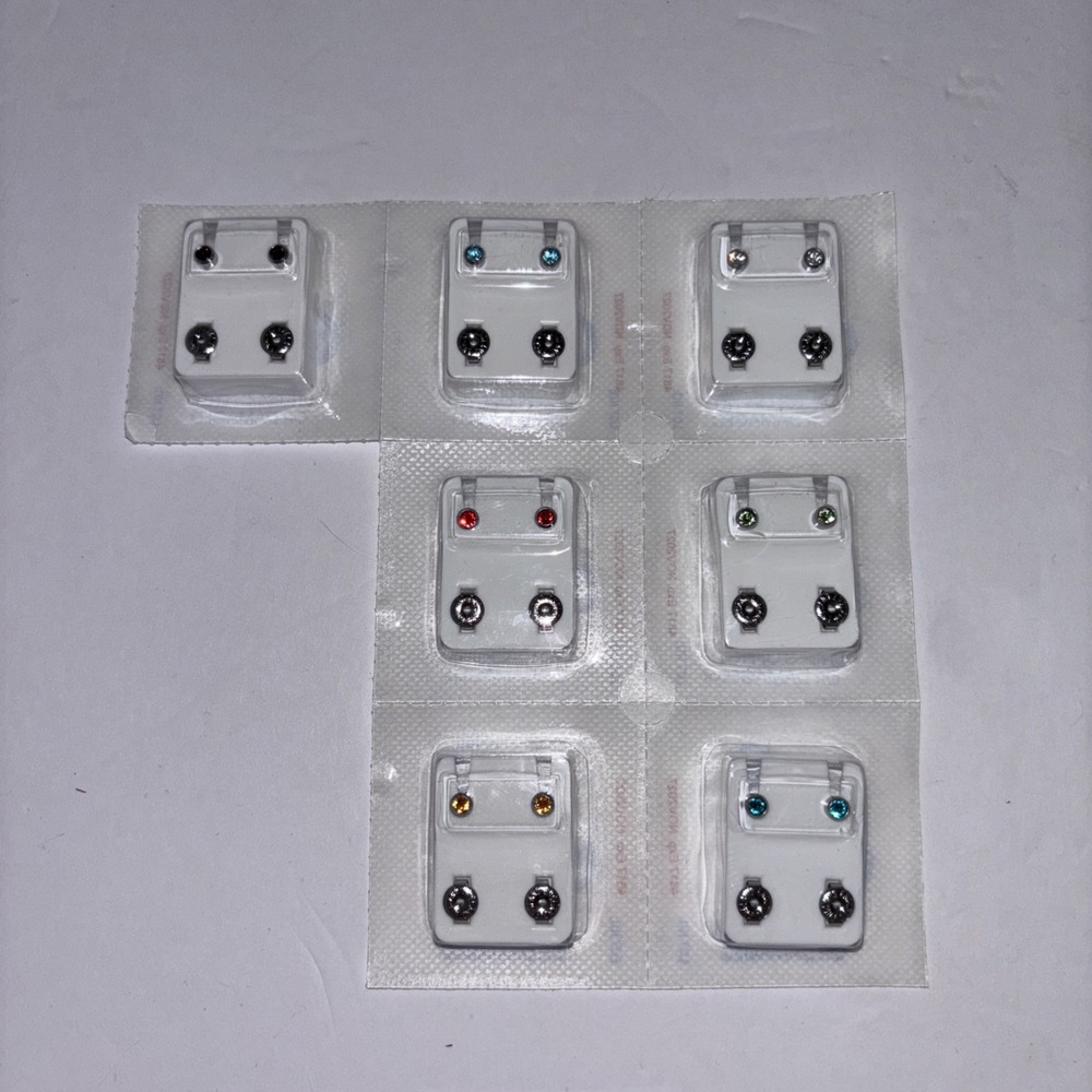 Caflon Sterile Ear Piercing Birthstone Stud Earrings Lot Of 7 Exp. Nov2027